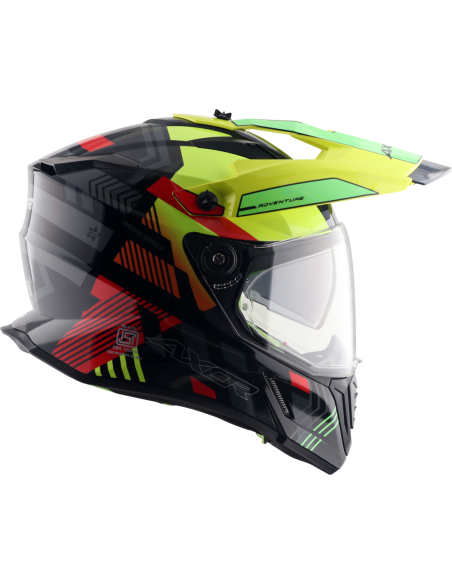 AXOR X-CROSS D/V GAMBLING Amarillo Fluor | Casco Doble Visor ECE R22.06