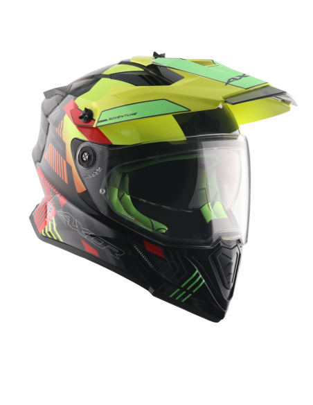 AXOR X-CROSS D/V GAMBLING Amarillo Fluor | Casco Doble Visor ECE R22.06