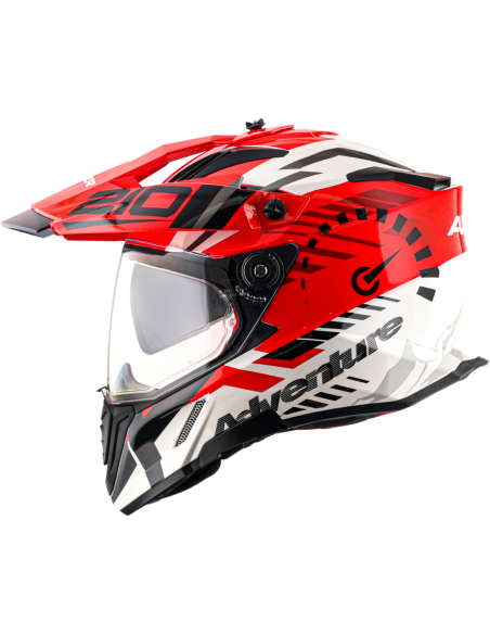 AXOR X-CROSS D/V SPEEDOMETER Blancorojo | Casco Doble Visor ECE R22.06