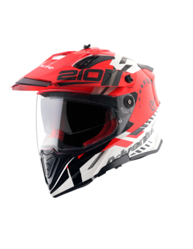 AXOR X-CROSS D/V SPEEDOMETER Blancorojo | Casco Doble Visor ECE R22.06