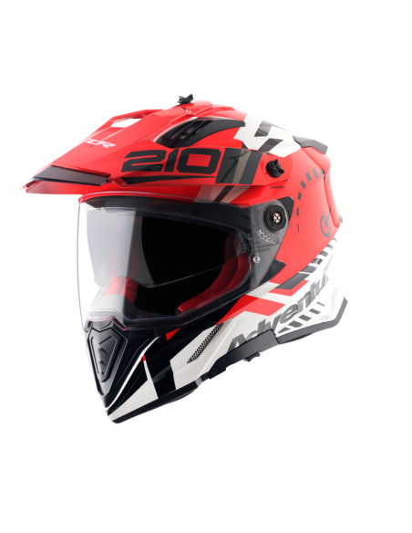 AXOR X-CROSS D/V SPEEDOMETER Blancorojo | Casco Doble Visor ECE R22.06