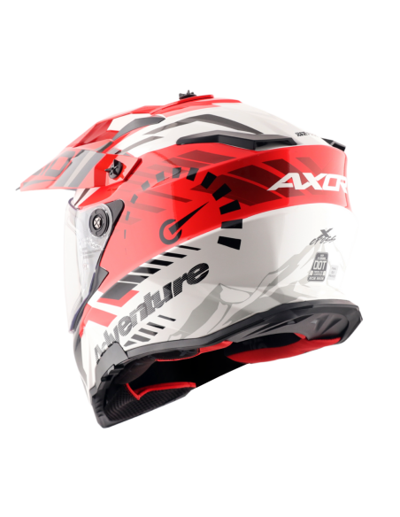 AXOR X-CROSS D/V SPEEDOMETER Blancorojo | Casco Doble Visor ECE R22.06