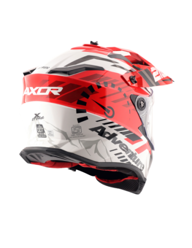 AXOR X-CROSS D/V SPEEDOMETER Blancorojo | Casco Doble Visor ECE R22.06