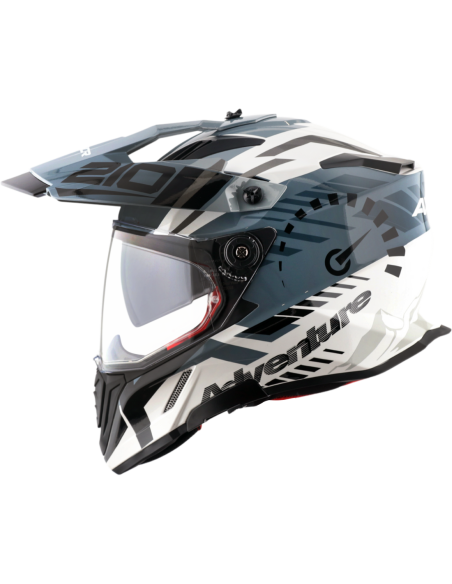 AXOR X-CROSS D/V SPEEDOMETER Blanco Gris | Casco Doble Visor ECE R22.06