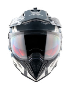 AXOR X-CROSS D/V SPEEDOMETER Blanco Gris | Casco Doble Visor ECE R22.06 2
