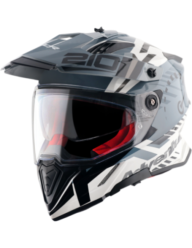 AXOR X-CROSS D/V SPEEDOMETER Blanco Gris | Casco Doble Visor ECE R22.06