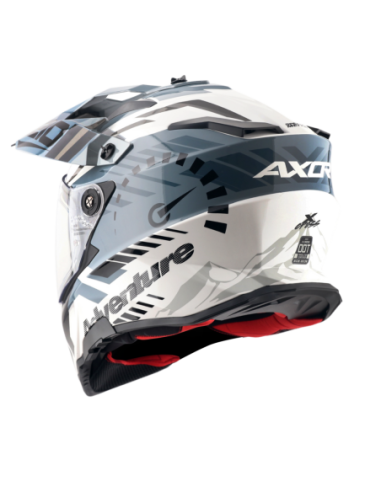 AXOR X-CROSS D/V SPEEDOMETER Blanco Gris | Casco Doble Visor ECE R22.06