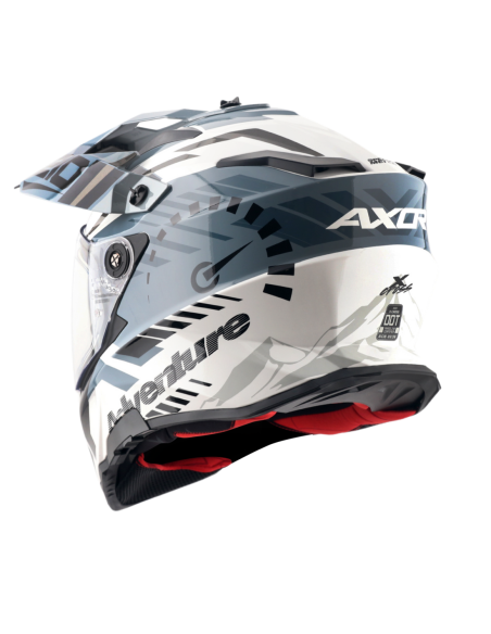 AXOR X-CROSS D/V SPEEDOMETER Blanco Gris | Casco Doble Visor ECE R22.06