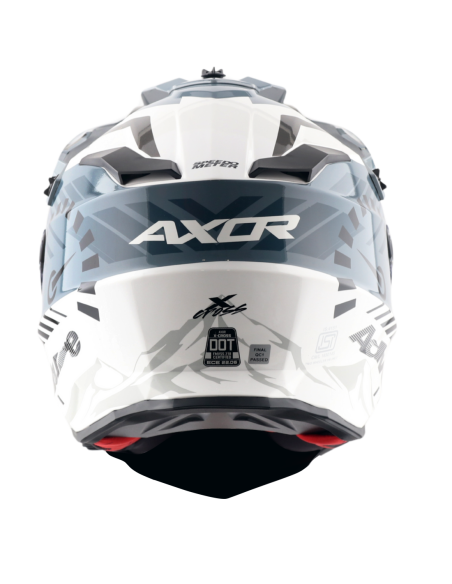AXOR X-CROSS D/V SPEEDOMETER Blanco Gris | Casco Doble Visor ECE R22.06