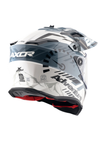 AXOR X-CROSS D/V SPEEDOMETER Blanco Gris | Casco Doble Visor ECE R22.06
