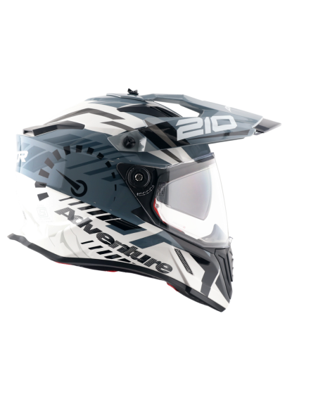 AXOR X-CROSS D/V SPEEDOMETER Blanco Gris | Casco Doble Visor ECE R22.06