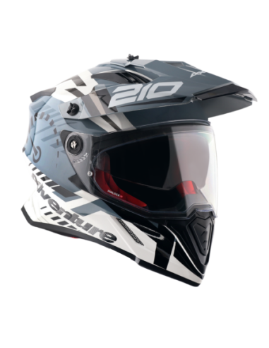 AXOR X-CROSS D/V SPEEDOMETER Blanco Gris | Casco Doble Visor ECE R22.06