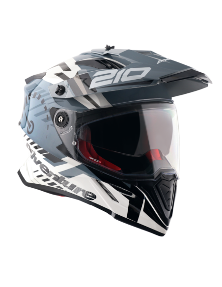 AXOR X-CROSS D/V SPEEDOMETER Blanco Gris | Casco Doble Visor ECE R22.06
