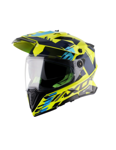 AXOR X-CROSS D/V X1 Amarillo Fluor | Casco Doble Visor ECE R22.06