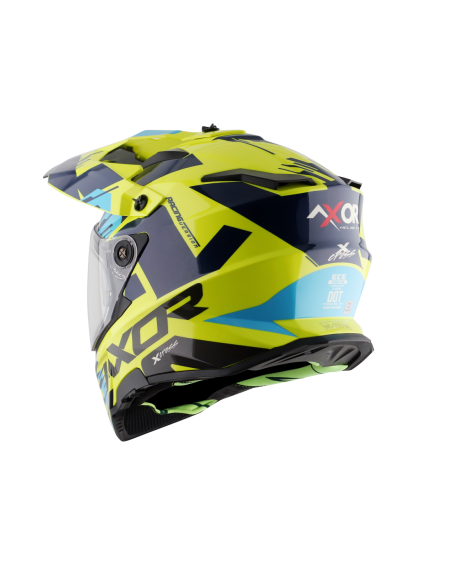 AXOR X-CROSS D/V X1 Amarillo Fluor | Casco Doble Visor ECE R22.06