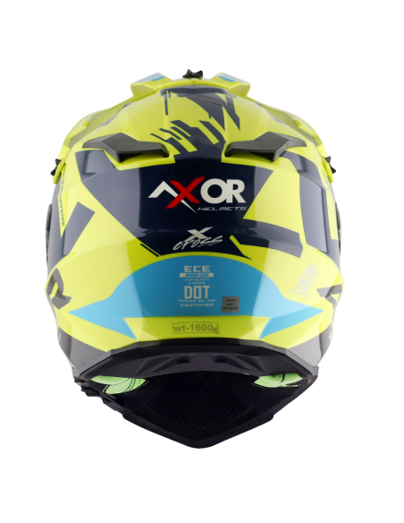 AXOR X-CROSS D/V X1 Amarillo Fluor | Casco Doble Visor ECE R22.06