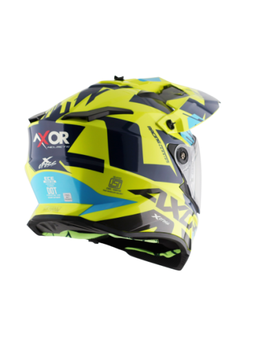 AXOR X-CROSS D/V X1 Amarillo Fluor | Casco Doble Visor ECE R22.06