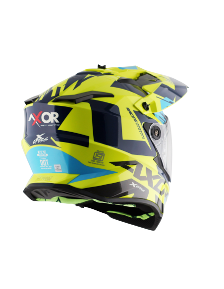 AXOR X-CROSS D/V X1 Amarillo Fluor | Casco Doble Visor ECE R22.06