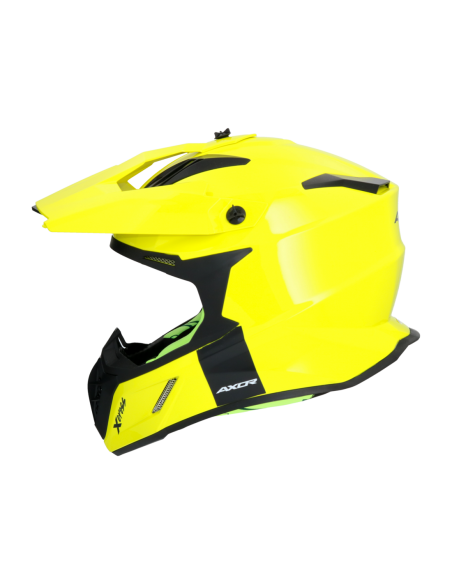 Casco AXOR X-Cross Monocolor Amarillo Fluor | Moto Adventure
