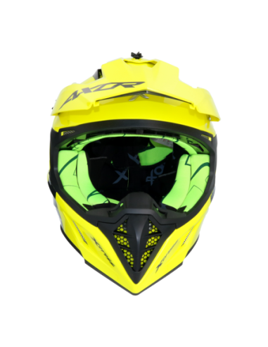 Casco AXOR X-Cross Monocolor Amarillo Fluor | Moto Adventure