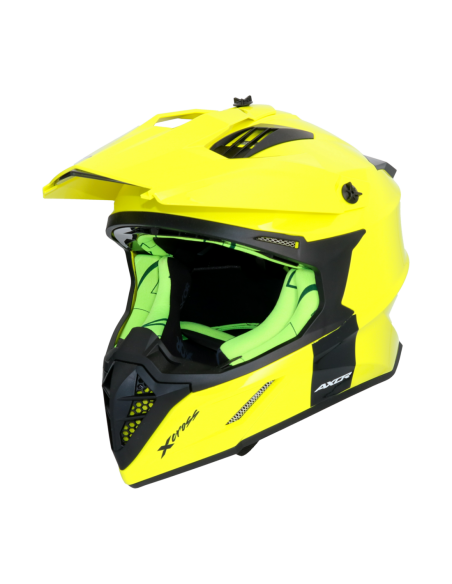 Casco AXOR X-Cross Monocolor Amarillo Fluor | Moto Adventure