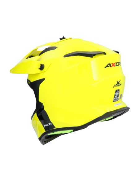 Casco AXOR X-Cross Monocolor Amarillo Fluor | Moto Adventure