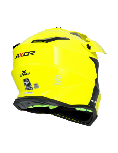 Casco AXOR X-Cross Monocolor Amarillo Fluor | Moto Adventure