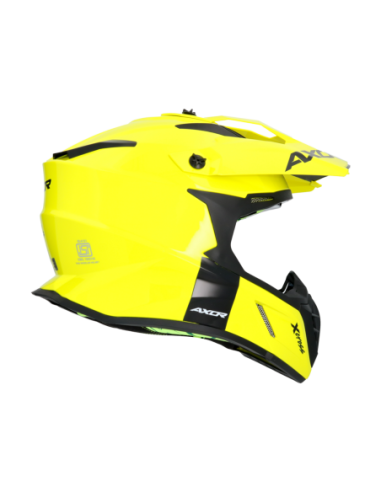 Casco AXOR X-Cross Monocolor Amarillo Fluor | Moto Adventure