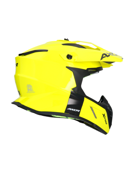 Casco AXOR X-Cross Monocolor Amarillo Fluor | Moto Adventure