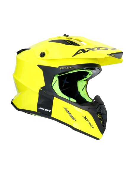 Casco AXOR X-Cross Monocolor Amarillo Fluor | Moto Adventure