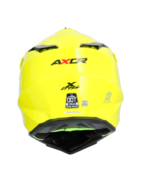 Casco AXOR X-Cross Monocolor Amarillo Fluor | Moto Adventure