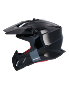 Casco AXOR X-Cross Monocolor Negro Rojo | Moto Adventure