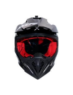 Casco AXOR X-Cross Monocolor Negro Rojo | Moto Adventure 2