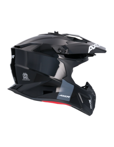 Casco AXOR X-Cross Monocolor Negro Rojo | Moto Adventure
