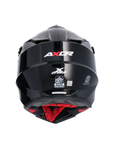 Casco AXOR X-Cross Monocolor Negro Rojo | Moto Adventure