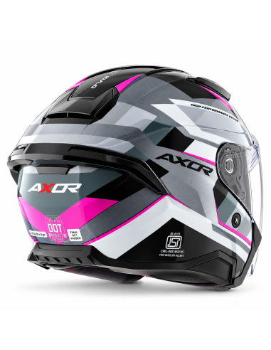 Casco AXOR Kylo Bean Gris Mate Rosa – Casco Jet de Moto con Pantalla