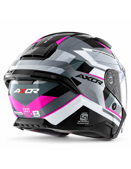 Casco AXOR Kylo Bean Gris Mate Rosa – Casco Jet de Moto con Pantalla