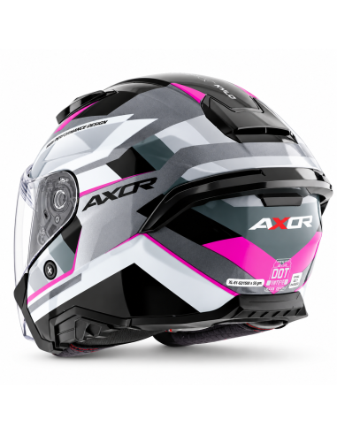 Casco AXOR Kylo Bean Gris Mate Rosa – Casco Jet de Moto con Pantalla