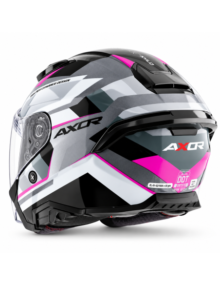 Casco AXOR Kylo Bean Gris Mate Rosa – Casco Jet de Moto con Pantalla
