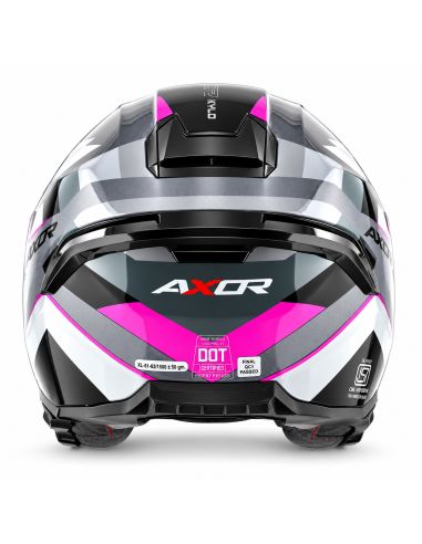 Casco AXOR Kylo Bean Gris Mate Rosa – Casco Jet de Moto con Pantalla
