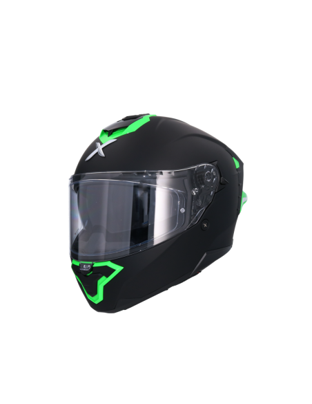Casco AXOR Brutale Corsa Negro Mate y Verde | ECE 22.06