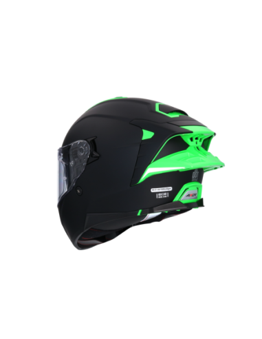 Casco AXOR Brutale Corsa Negro Mate y Verde | ECE 22.06