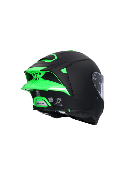 Casco AXOR Brutale Corsa Negro Mate y Verde | ECE 22.06