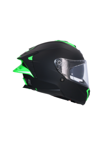 Casco AXOR Brutale Corsa Negro Mate y Verde | ECE 22.06