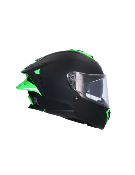 Casco AXOR Brutale Corsa Negro Mate y Verde | ECE 22.06