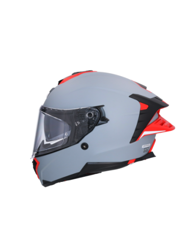 Casco AXOR Brutale Corsa Gris Mate y Rojo | ECE 22.06