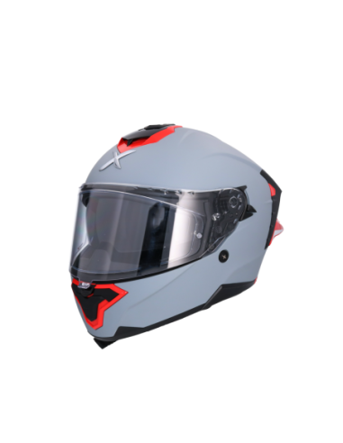 Casco AXOR Brutale Corsa Gris Mate y Rojo | ECE 22.06