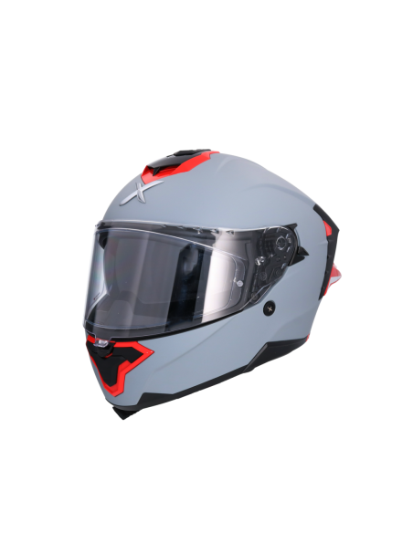 Casco AXOR Brutale Corsa Gris Mate y Rojo | ECE 22.06