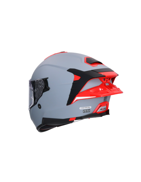 Casco AXOR Brutale Corsa Gris Mate y Rojo | ECE 22.06