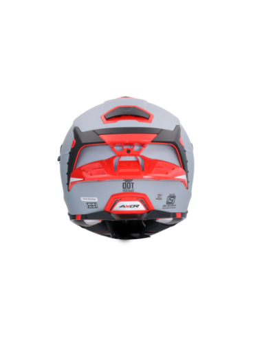 Casco AXOR Brutale Corsa Gris Mate y Rojo | ECE 22.06